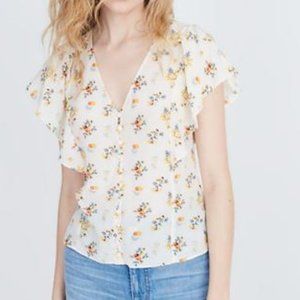 Madewell Silk Carmelina Flutter Sleeve Top 10
